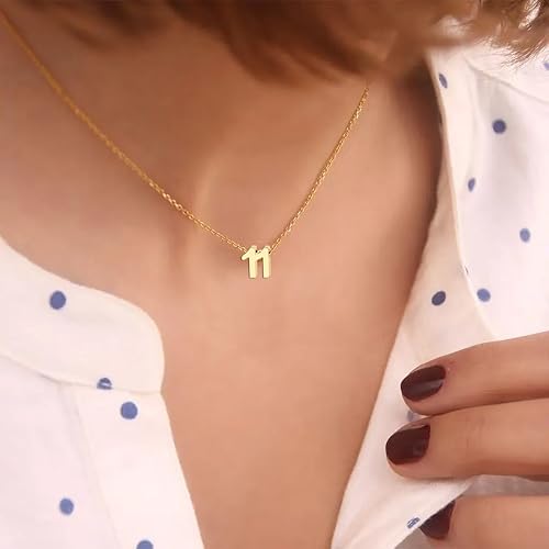 18K Gold Plated Number Necklace for Women,Lucky Number Necklace Personalized Jewelry Birthday Gift4