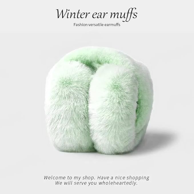 Image of Girl Winter Earmuffs Outdoor Wear Soft Faux Fur Plush Ear Warmer Minnie Design Windproof Woolen Warm Ear Muff Men & Women (Freesize)