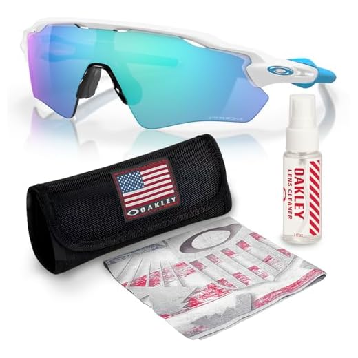OAKLEY Óculos de sol masculinos OO9208 Radar EV Path retangulares não polarizados – Inclui kit oficial de óculos – Armação branca polida com lente safira Prizm