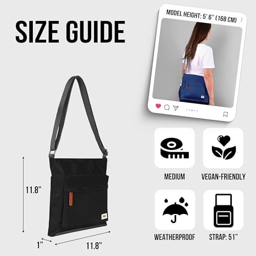 ORI LONDON Medium Nylon Crossbody Bags for Women & Men - Small Crossbody Bag w/Chunky Zippers - The Kennington2