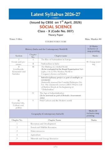 Image of Oswaal CBSE Class 10 Social Science Question Bank | Chapter & Topic-wise Solved Papers (2017-2026) | Based on Syllabus (April 2026) | Includes 2026 Papers | For 2027 Exam