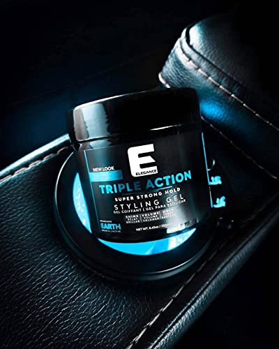 E Elegance Triple Action Hair Gel Earth Strong Hold 8.45 Oz #TOP1