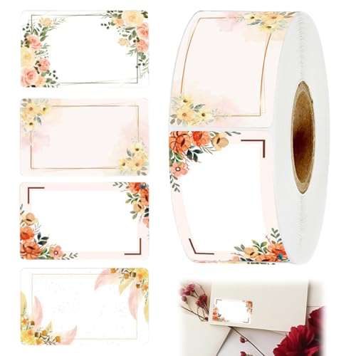 KEWUF 250 Pcs Etiquetas Adhesivas, etiquetas adhesivas, Personalizadas Etiquetas de Congelació, Escriturable Pegatinas Decorativas para Mermelada, Sobre, Hecha Mano, Bolsa de Regalo（C）