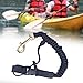 Kayak Paddle Leash Coiled Fishing Rod Leash Bungee Cord Strap Lightweight Keeper Lanyard Paddle Holder for Canoeing Rafting Kayak Oars, Black
