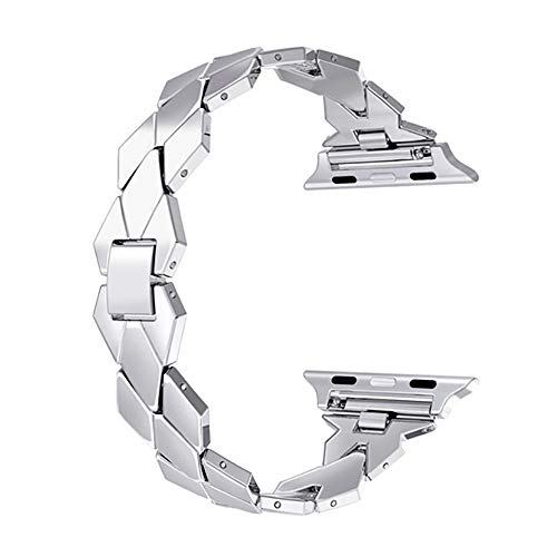 Pulseira de metal compatível com pulseiras Apple Watch 38 mm, 40 mm, 42 mm, 44 mm, pulseira de subst
