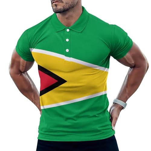 Men's Classic Golf-Polo Shirts Iceland-Flag Short Sleeve Collared Outdoor T-Shirt