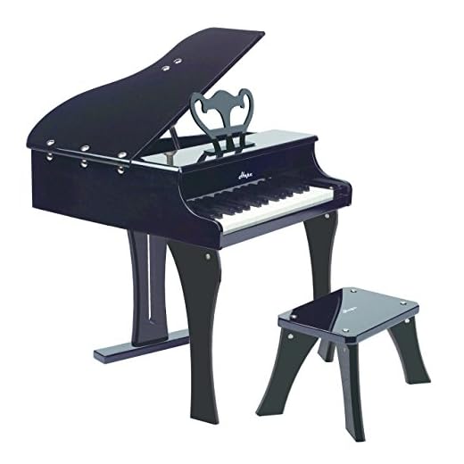 Hape- Pianoforte a Coda per Bambini, Colore Nero, E0320