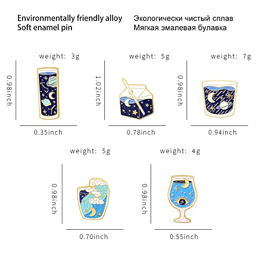 COLORFUL BLING 5 Pcs Enamel Pins Set Cute Solar System Laple Pin Explore Space Universe Planet Cartoon Brooch Pin Badges for DIY Clothes Bag Hat Jacket Backpack Accessories Gifts4