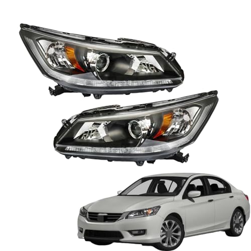 labwork Headlight Assembly Replacement for Honda Accord 2013 2014 2015 DRL Headlights Set Driver Passenger Side