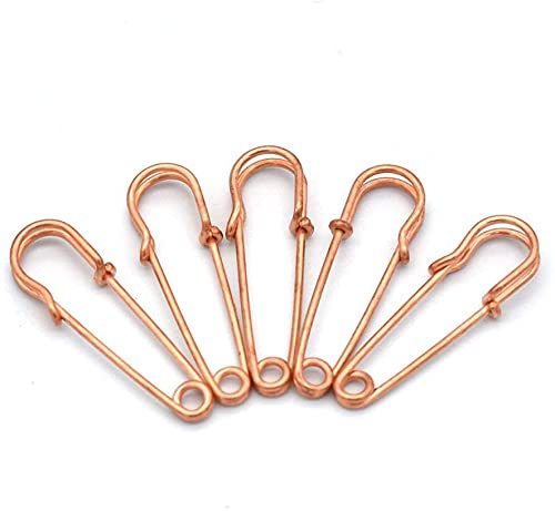 Rose Gold Safety Pins Brooch Decorative Charms for Jewelry Kilt Knitted Fasteners Used in Clothes Hats Skirts Dresses 20 PCS 40 mm