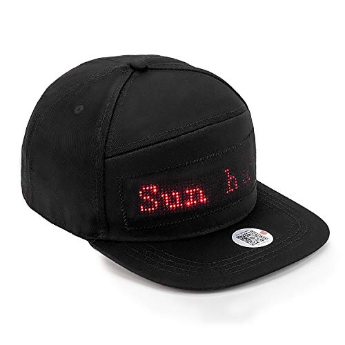 Leadleds Animated Bluetooth Led Sign Hat Hip hop Street Dance Party Parade Sunscreen Hiking Night Running Fishing Cap Gift Red