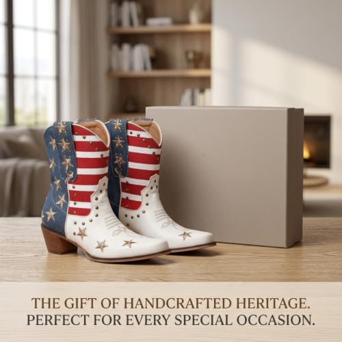 NICO×ASH American Flag Women's Western Boots Patriotic Boots (White,9) by NICO×ASH - Used condition - Image 7