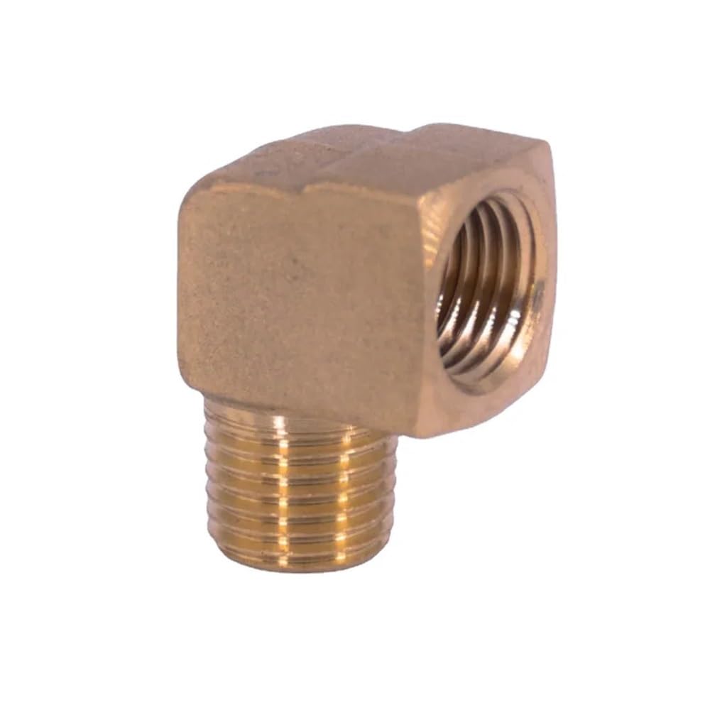 AARTERZZA 1/8" 1/4" 3/8" NPT Female to Male Elbow 90 Degree Brass Block Pipe Fitting Coupler Connector Water Gas Fuel(1/4")