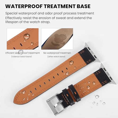 Image of Soft Genuine Leather Band for Apple Watch 49mm 46mm 45mm 44mm 42mm 38mm- Women /Men Vintage Retro Replacement Wristband Strap with Metal Buckle for iWatch Ultra 3 /2 /SE /Series 11 /10 /9 /8 /7 /6 /5 /4 /3 /2 /1