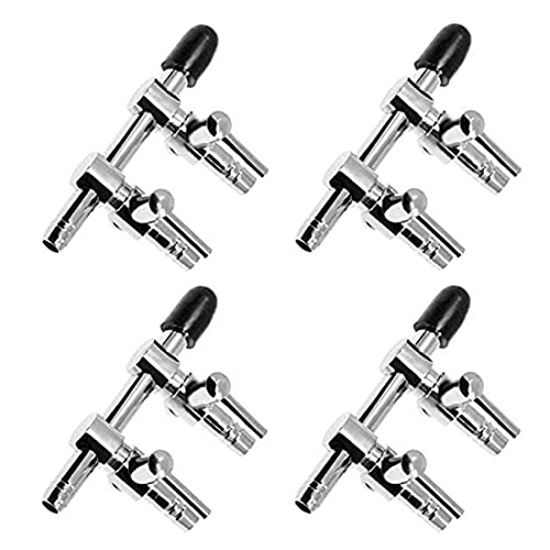 Image of Aquarium Air Valve 2 Way Inline Manifold Air Flow Pump Tubing Splitter Lever Control Valve 4-Pack