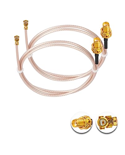 Vecys 2PCS U.F.L1 to SMA Female Low Loss Coaxial Cable 20" /50CM U.F.L1 RG178 RF Coaxial Pigtail Cable for Wireless Routers Mini PCIE Network Cards PCI Wi-Fi WAN Repeater