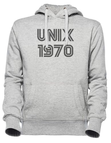 Sweat à capuche homme et femme gris Luxogo Unix 1970 sweat unisexe lounge