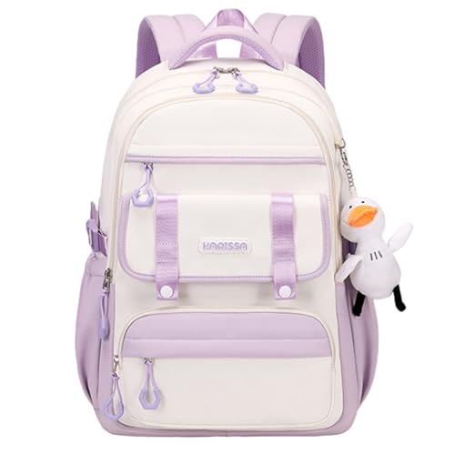 Aufona Mochila escolar para meninas adolescentes, mochila para laptop de 15,6 polegadas, mochila escolar, ensino médio, faculdade, mochila de viagem, Roxa, Large, Bonito