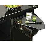 Howard Miller Tivon Wine-cabinets II - Wood Stemware Rack 16 Bottle Wine Storage Black Finished | Ice Bucket Bar Cabinets for Home & Storage with Locking Doors Portable Bar Table for Events - Image 3