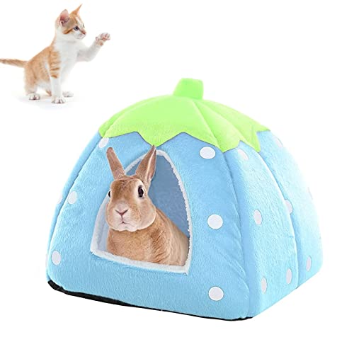 Hileyu Cama para cobayas Cama Cobayas Invierno lecho para Conejos para Animales pequeños Escondite para cobayas para hámster Chinchilla Hurón Erizo Conejo Jerbo Blue Cover