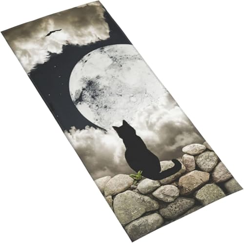 フェイスタオル おもしろ 月の魔法 猫柄 マイクロファイバー タオル 柔らか 肌に優しい 肌触りが良い ふわふわ 髪に優しい 通気 かわいい 抗菌防臭加工 瞬間吸水 速乾 耐久性 薄手 毛羽落ち少ない 業務用タオル