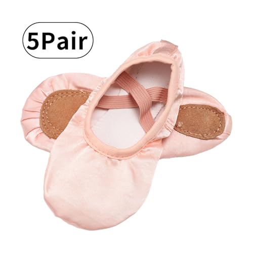 renvena Girls Satin Ballet Flat Shoes Split Sole Slippers Ballroom Dance Shoes for Modern Dance Performance3