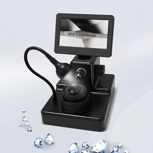 Microscopio Digital LCD Para Diamantes De 4,3 Pulgadas, Visor Del Tamaño De La Cintura Del Diamante, Con Luz LED De Relleno, Aumento De 50-1000X, Identificación Precisa, Para Pruebas Y Procesamiento