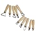 BQLZR Cake Carving Tools Modeling Tools Sculpting Tools For Soft Clay And Wax Stainless Steel Wooden Handle Flat Pottery Carving Tools Pottery Sculpting Tool Set Pack of 10