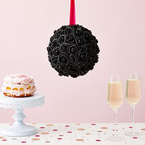 Image of Bright Creations Stemless Artificial Roses - Black Artificial Flowers for Crafts - Soft Foam Roses for DIY Arrangements - 200 Count, 2 in Dia & 1.3 in H