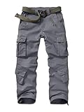 XNMAYA Pantalones Cargo para Mujer, de Secado rápido, Estilo Militar, Camuflaje, Combate, Trabajo, Casual, con Bolsillos, Gris, 24 US