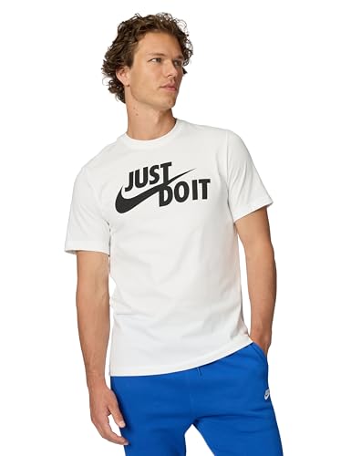 Nike Homme M NSW Tee Just Do It Swoosh T-Shirt, Blanc (White/Black 100), XL EU
