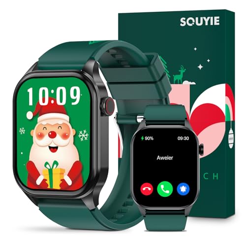 SOUYIE Smart Watch for Men Women Android iPhone, with Bluetooth Call(Answer/Make Call) 2024, 2.04" Fitness Tracker IP68 Waterproof, 136+ Sports, Heart Rate Blood Oxygen Sleep Monitor Black