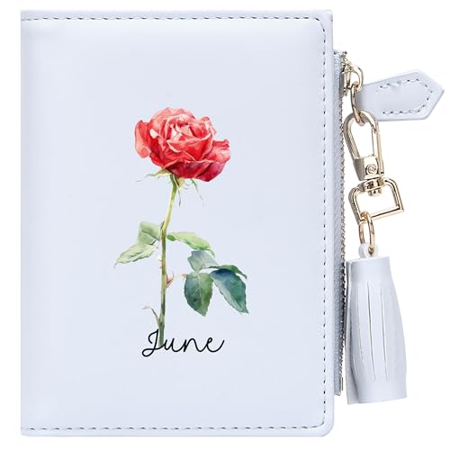 ZRTARY Customized Birthday Flowers Wallets for Women,Birthday Gift, Holiday Gift for Family and Friends, Valentine's Day Gift for Mom, Wife 0470f