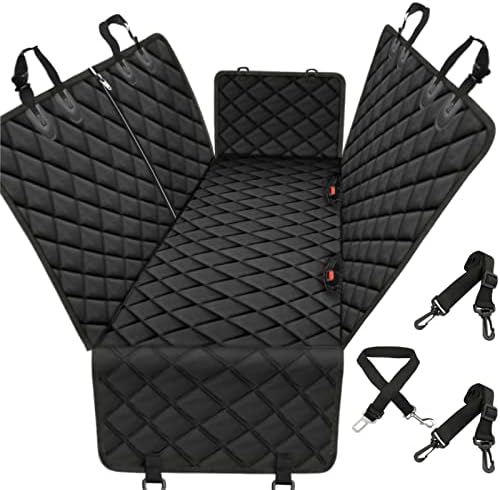 Viretec Dog Car Seat Cover for Back Seat, Dog Seat Cover Waterproof, Durable Scratch Proof, Nonslip Backing and Hammock, 600D Heavy Duty Cars Trucks and SUV Back Seat Cover for Dogs