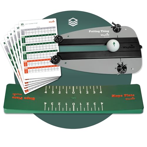 WHYGOLF Putting System: Ultimate Golf Putting Training Aid - Black Aluminum Alloy Foldable Mat