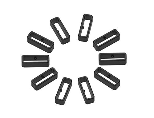 TenCloud 10-Pack Replacement Silicone Secure Band Holders Keepers Fasteners Loop Compatible for Approach Series-Approach S10,S20,S60 Watch Tracker (Approach S10 / S20) (Black)