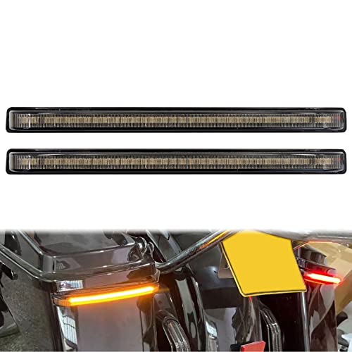 HDBUBALUS Motorcycle Saddlebag Tail Light Sequential Turn Signal LED Running Brake Lamp Fit for Harley Touring Street Gilde Road Gilde Road King Electra Glide Ultra Limited 2008-2013 Smoke