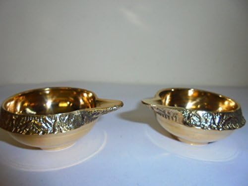 Miniatura 3 de Par de lámparas de aceite de diseño de latón Diyas Kuber Hindú Puja Iluminación religiosa