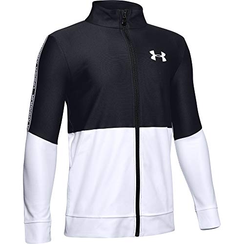 Under Armour Boys' Prototype Full-Zip T-Shirt , Black (002)/White , Black (002)/White #TOP2