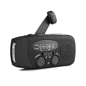 Companion AM/FM-radio op zonne-energie, met handslinger, met multifunctionele zaklamp met 3 leds, telefoonlader, powerbankfunctie