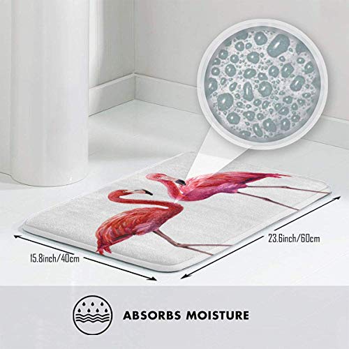 Flamingo Bath Mat Bathroom Rug Carpet Non Slip Doormat Soft Comfortable Water Absorption 24X16 Inch #TOP3