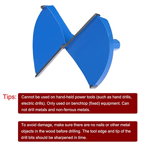 Uxcell Forstner Drill Bits 95Mm, Tungsten Carbide Wood Hole Saw Auger Opener, Woodworking Hinge Hole Drilling Boring Bit Cutter (Blue, Gray) #TOP1