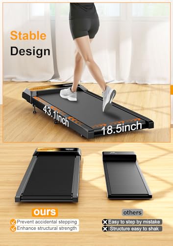 Walking Treadmill Pad with Incline,Walking 2.5HP for Home and Office, 265Lbs Weight Capacity,Treadmill with APP &Remote Control, LED Display - Thumbnail 6