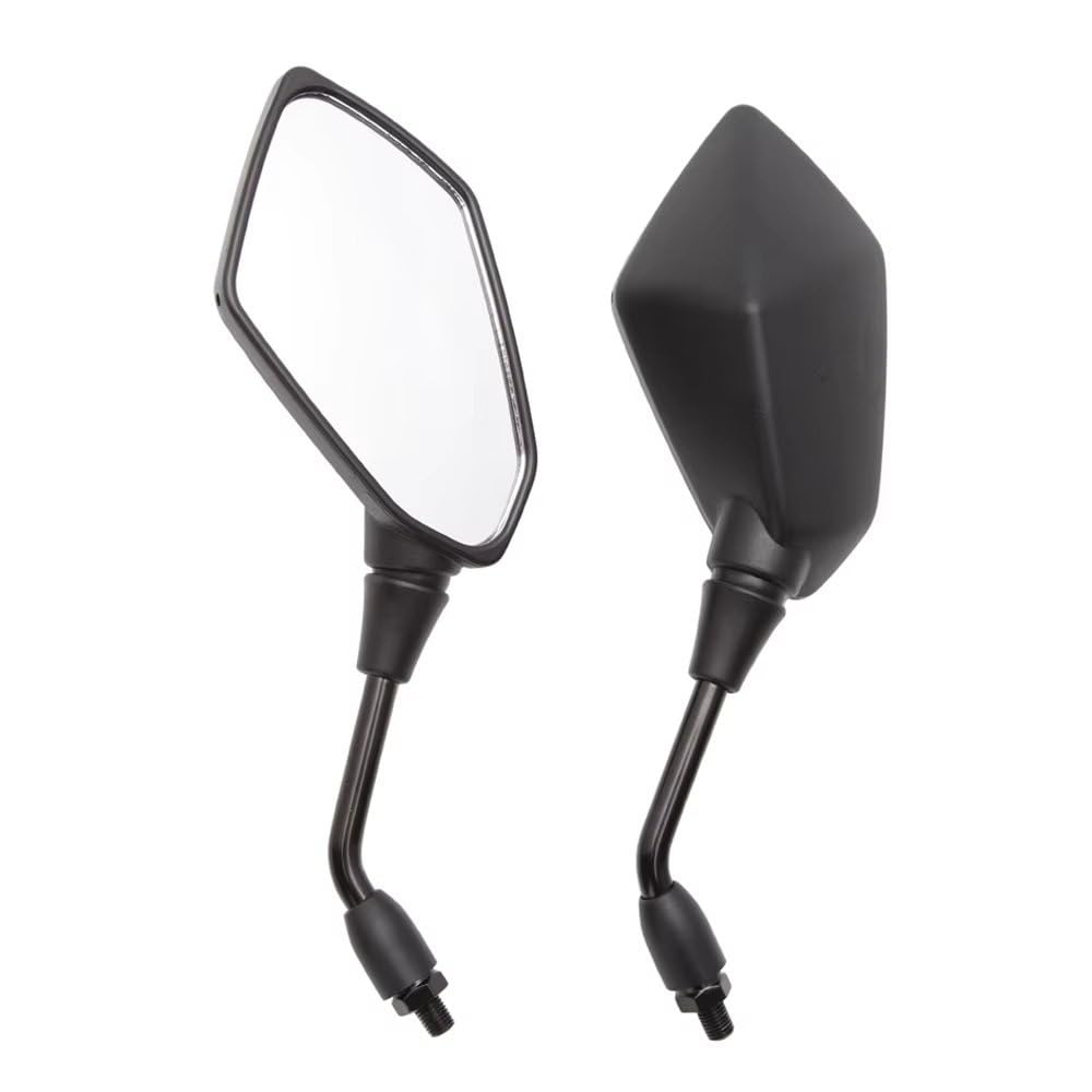 Rétroviseurs de moto ovales noirs 10 mm à visser style custom - 8