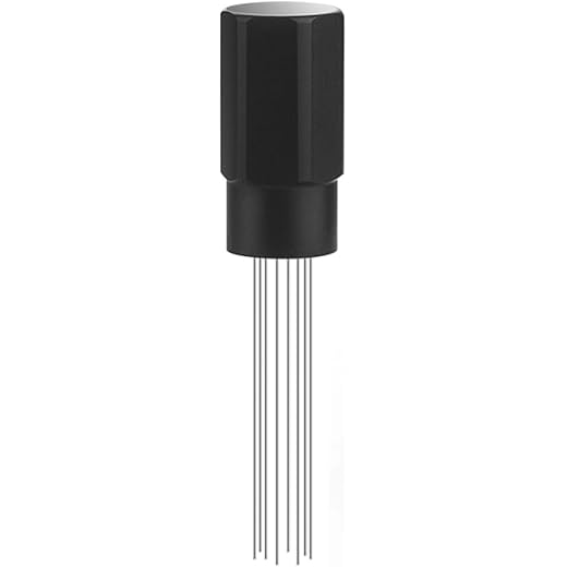 Supvox? Espresso Distributor Ground Coffee Distribution Tool 8-Pin Espresso Needle Stirrer, Magnetic Handle Design, Anti-Clump Espresso Leveling Tool for Portafilter, Barista Accessories