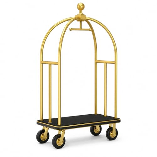 Hotel Luggage Cart, 1600 lb Bellman's Cart 8-Inch Silent