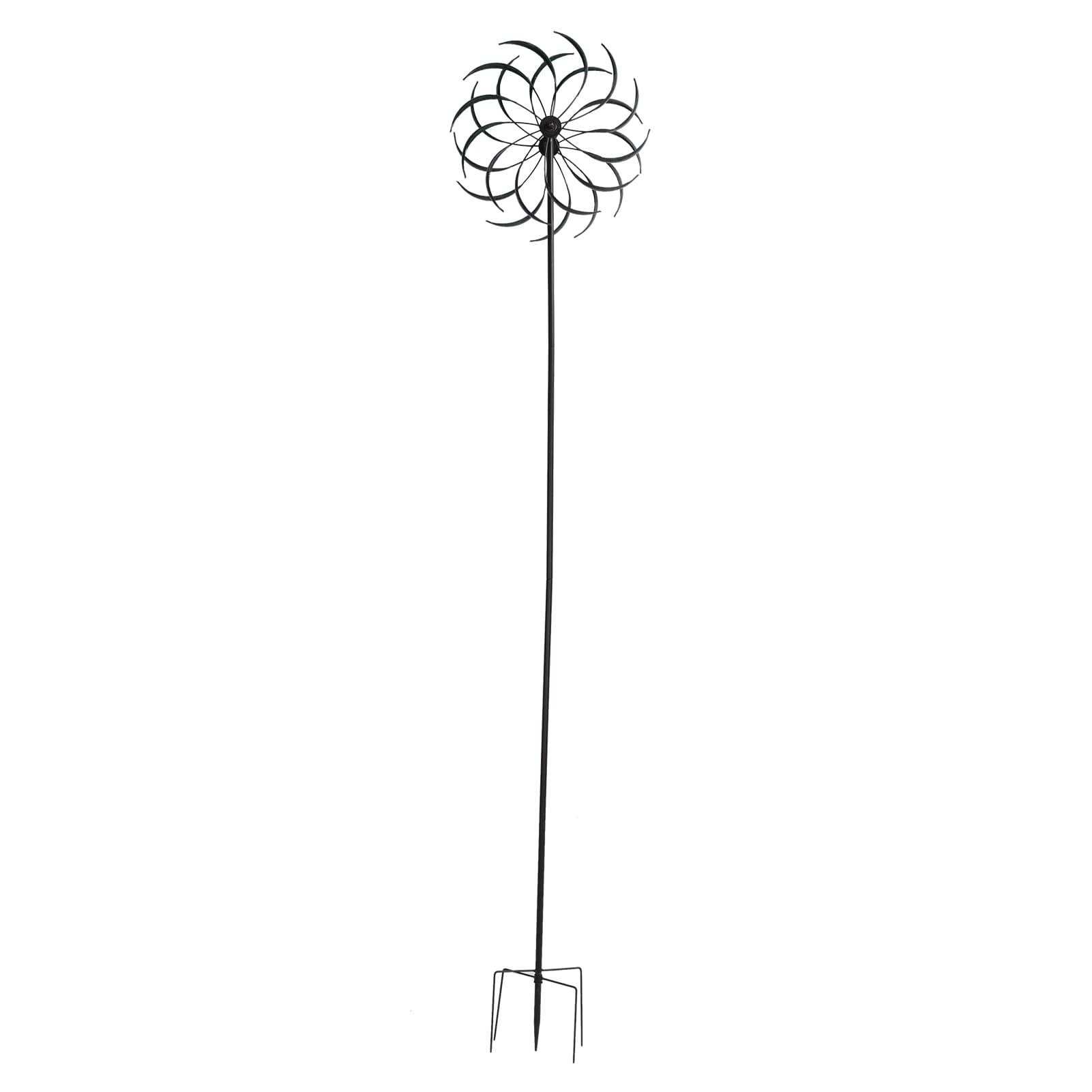 Colorido molinillo de viento de jardín de doble capa de metal, molinillos de viento decorativos para césped y patio, 78.7 x 15.9 pulgadas