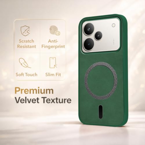 Image of Jkobi Leather Finish Back Cover Case for Realme P4 Pro (MagSafe Compatible Wireless Charging | Soft Touch | Camera Bump Protection)