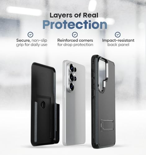 MOTIVE Designed for Samsung s26 Ultra Case, Rugged Phone Cover with Belt Clip Holster, Compatible with MagSafe Qi2, Military Grade Drop Protection, s26 Ultra case with Stand | 6.9” - Black by MOTIVE - Used condition - Image 14
