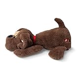 Basic Fun Pound Welpen Weighted Snuggles Plüsch – Dunkelbraun mit Langen Ohren – Weiches gewichtetes Plüsch-Komfortspielzeug mit klassischem Design – Für Alter 3+